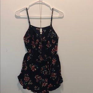 Floral Romper- Navy